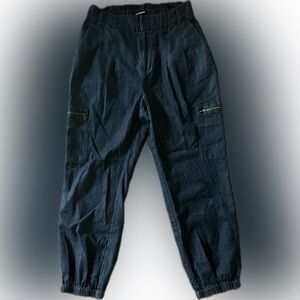 Express Extreme High Rise Chambray Jogger Womens Size Medium Jean Cargo